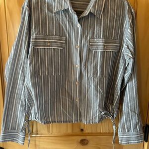Lucky Brand Blue Striped Blouse